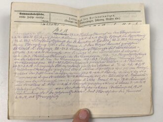 "Dem tapferen Bleiler" Baden, Militärpaß eines Angehörigen Infanterie Regiment 170. Ab 1916 Fernsprech Abteilung des XVI. Armeekorps versetzt, Frankreichfeldzug bei Divisions Funker Abteilung 40.