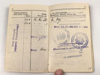 "Dem tapferen Bleiler" Baden, Militärpaß eines Angehörigen Infanterie Regiment 170. Ab 1916 Fernsprech Abteilung des XVI. Armeekorps versetzt, Frankreichfeldzug bei Divisions Funker Abteilung 40.