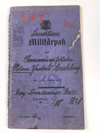 Bayern,  Militärpaß und Soldbuch eines...