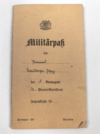 Bayrische Schützen Brigade 21, Konvolut Papiere eines Angehörigen, unter anderem Vorläufiges Besitzzeugnis zum Tragen des Korpsabzeichen