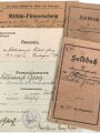 Württemberg, Militär Führerschein und zwei Soldbücher eines Angehörigen im Kraftfahrbatl. , Eisernes Kreuz 2. Klasse