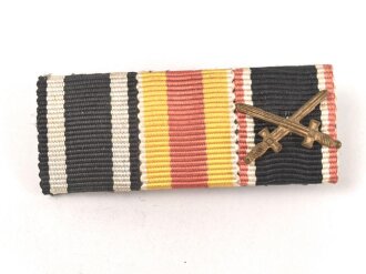 Bandspange Eisernes Kreuz 2. Klasse 1914, Badische Verdienstmedaille , Kyffhäuserbund Kriegsdenkmünze 1914-18 , Breite 45mm