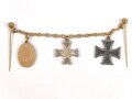 Frackkettchen mit Miniaturen , Eisernes Kreuz 2. Klasse 1914, Hanseatenkreuz Hamburg, Kyffhäuser Kriegsdenkmünze 1914-18