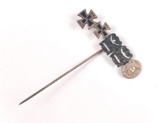 Miniatur 9mm Eisernes Kreuz 1. und 2. Klasse 1914,  Ehrenzeichen Schlesischer Adler 1. und 2. Stufe, Verwundetenabzeichen silber