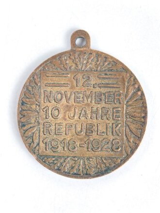 Tragbare Medaille " 10 Jahre Republik 1918-1928" Durchmesser 25mm