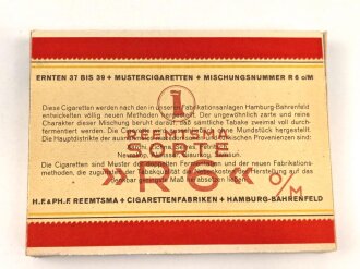 Schachtel Zigaretten "Reemtsma R6" ungeöffnet , Steuerbanderole mit Hakenkreuz