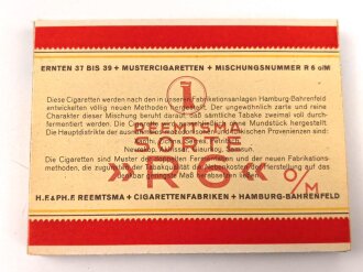 Schachtel Zigaretten "Reemtsma R6" ungeöffnet , Steuerbanderole mit Hakenkreuz