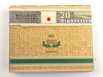 Schachtel Zigaretten "Echt Orient No.5" ungeöffnet , Steuerbanderole mit Hakenkreuz, leicht eingedrückt