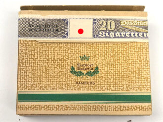 Schachtel Zigaretten "Echt Orient No.5" geöffnet , Steuerbanderole mit Hakenkreuz