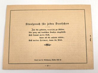 Deutsche Ehrendenkmünze des Weltkrieges 1914-1918. Kleinformatiges , 11seitiges Begleitheft
