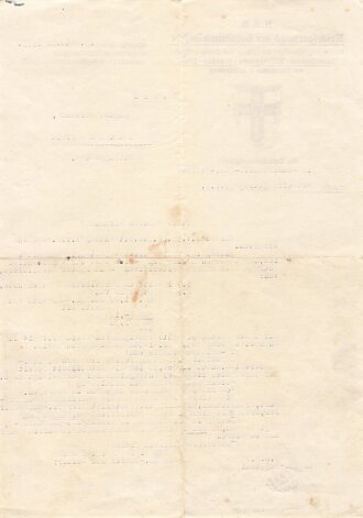 Reichsverband der Baltikumkämpfer R.d.B. Anschreiben datiert 1935