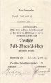 Besitzzeugnis für Deutsches Feld Ehrenzeichen, ausgestellt 1933