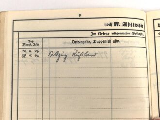 Heer, Wehrstammbuch eines Angehörigen zunächst Infanterie Regiment 41, danach Infanterie Regiment 289 und 480. Eisernes Kreuz 2. Klasse, Verwundetenabzeichen in silber, Ostmedaille.  Rußlandfeldzug.