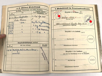 Heer, Wehrstammbuch eines Angehörigen zunächst Infanterie Regiment 41, danach Infanterie Regiment 289 und 480. Eisernes Kreuz 2. Klasse, Verwundetenabzeichen in silber, Ostmedaille.  Rußlandfeldzug.