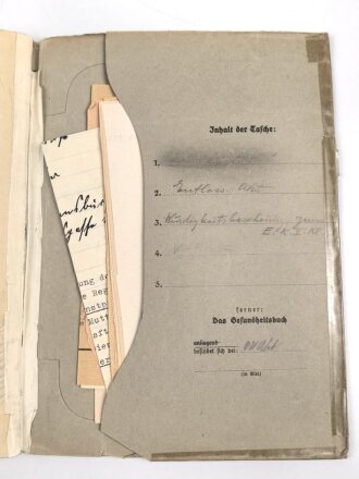 Heer, Wehrstammbuch eines Angehörigen zunächst Infanterie Regiment 41, danach Infanterie Regiment 289 und 480. Eisernes Kreuz 2. Klasse, Verwundetenabzeichen in silber, Ostmedaille.  Rußlandfeldzug.