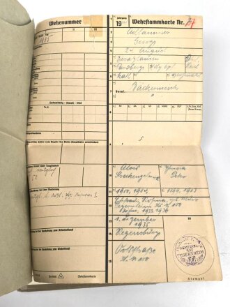 Heer, Wehrstammbuch eines Angehörigen zunächst Infanterie Regiment 41, danach Infanterie Regiment 289 und 480. Eisernes Kreuz 2. Klasse, Verwundetenabzeichen in silber, Ostmedaille.  Rußlandfeldzug.