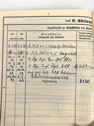 Heer, Wehrstammbuch eines Angehörigen zunächst Infanterie Regiment 41, danach Infanterie Regiment 289 und 480. Eisernes Kreuz 2. Klasse, Verwundetenabzeichen in silber, Ostmedaille.  Rußlandfeldzug.