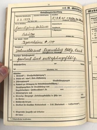 Heer, Wehrstammbuch eines Angehörigen zunächst Infanterie Regiment 41, danach Infanterie Regiment 289 und 480. Eisernes Kreuz 2. Klasse, Verwundetenabzeichen in silber, Ostmedaille.  Rußlandfeldzug.