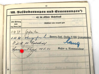 Heer, Wehrstammbuch eines Angehörigen zunächst MG Kompanie Infanterie Regiment 41 Weiden, dann Kriegsschule Dresden, Grenadier Regiment 476, entlassen am 15.8.44. SA Sportabzeichen, Rußlandfeldzug