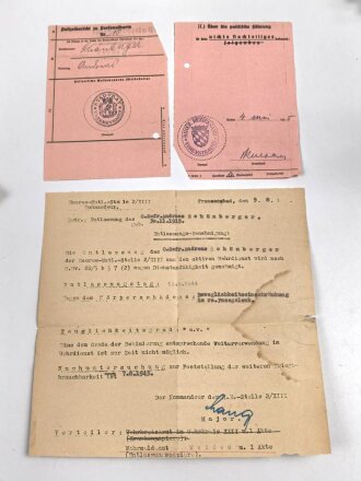 Heer, Wehrstammbuch eines Angehörigen zunächst MG Kompanie Infanterie Regiment 41 Weiden, dann Kriegsschule Dresden, Grenadier Regiment 476, entlassen am 15.8.44. SA Sportabzeichen, Rußlandfeldzug