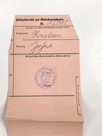 Heer , Wehrstammbuch eines Angehörigen zunächst Infanterie Ersatz Batl. 72 Karlsbad, danach etliche weitere Einheiten, zuletzt Panzer Grenadier Sturmbtl 2. Panzerarmee. Besetzung des Departemets Indre et Loire , Ende 1943 Bekämpfung der Bandenbewegung im