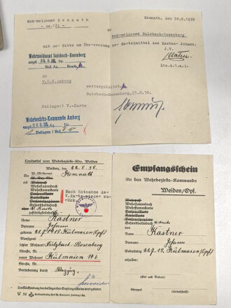 Heer , Wehrstammbuch eines Angehörigen zunächst Infanterie Ersatz Batl. 72 Karlsbad, danach etliche weitere Einheiten, zuletzt Panzer Grenadier Sturmbtl 2. Panzerarmee. Besetzung des Departemets Indre et Loire , Ende 1943 Bekämpfung der Bandenbewegung im