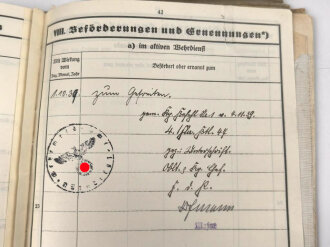 Heer, Wehrstammbuch eines Angehörigen zunächst MG Batl. 47 Würzburg, später unter anderem Panzerjäger Ersatz Abteilung 10, Grenadier Ers. btl 55, zuletzt Panzerjäger Abteilung 218.