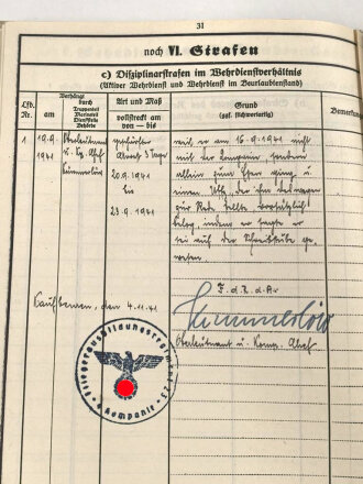 Luftwaffe, Wehrstammbuch eines Angehörigen zunächst Fliegerausbildungsregiment 23 Kaufbeuren, dann unter anderem Aufklärungsstaffel 4, Kampfgeschwader 51.