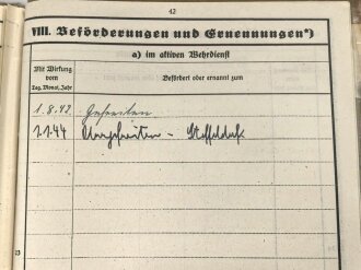 Luftwaffe, Wehrstammbuch eines Angehörigen zunächst Fliegerausbildungsregiment 23 Kaufbeuren, dann unter anderem Aufklärungsstaffel 4, Kampfgeschwader 51.