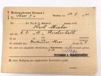 Luftwaffe, Wehrstammbuch eines Angehörigen zunächst Fliegerausbildungsregiment 23 Kaufbeuren, dann unter anderem Aufklärungsstaffel 4, Kampfgeschwader 51.