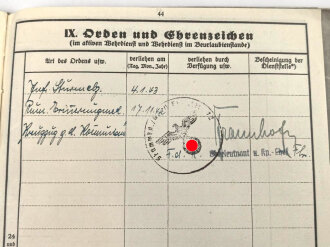 Heer, Wehrstammbuch eines Angehörigen zunächst Infanterie Ersatz Btl. 342, danach weitere Infanteristische Einheiten, zuletzt Grenadier Regiment 72. Rußlandfeldzug, Angriff zur Eroberung der Festung Sewastopol,