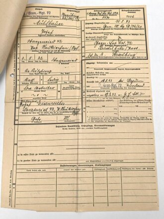 Heer, Wehrstammbuch eines Angehörigen zunächst Infanterie Ersatz Btl. 342, danach weitere Infanteristische Einheiten, zuletzt Grenadier Regiment 72. Rußlandfeldzug, Angriff zur Eroberung der Festung Sewastopol,