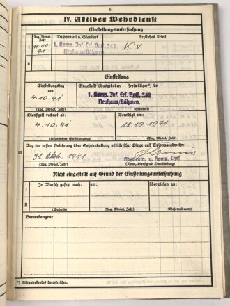 Heer, Wehrstammbuch eines Angehörigen zunächst Infanterie Ersatz Btl. 342, danach weitere Infanteristische Einheiten, zuletzt Grenadier Regiment 72. Rußlandfeldzug, Angriff zur Eroberung der Festung Sewastopol,