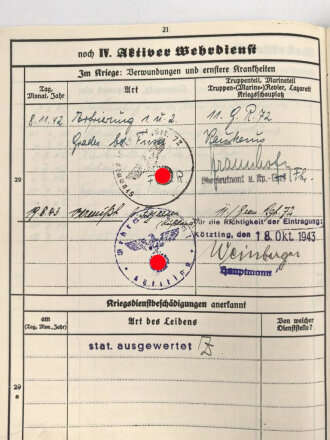 Heer, Wehrstammbuch eines Angehörigen zunächst Infanterie Ersatz Btl. 342, danach weitere Infanteristische Einheiten, zuletzt Grenadier Regiment 72. Rußlandfeldzug, Angriff zur Eroberung der Festung Sewastopol,