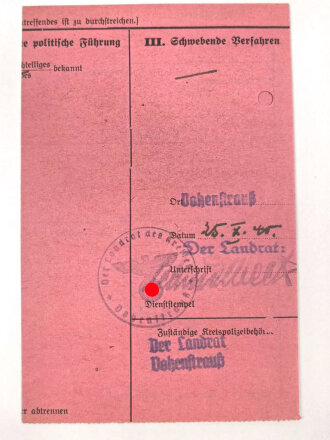 Heer, Wehrstammbuch eines Angehörigen der Artillerie Ersatz Abteilung 114 Eger, danach diverse weitere Artillerieabteilungen, am 20.7.44 entlassen. Eingetragenes Verwundetenabzeichen schwarz und silber, Rußlandfeldzug.