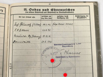Heer, Wehrstammbuch eines Angehörigen  zunächst Infanterie Ersatz Btl 97 Eger, danach I.R. 163, entlassen am 14.12.42.