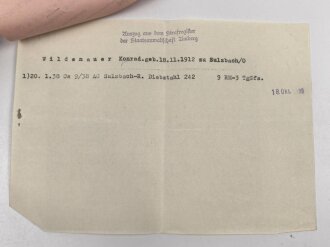 Heer, Wehrstammbuch eines Angehörigen  zunächst Infanterie Ersatz Btl 97 Eger, danach I.R. 163, entlassen am 14.12.42.