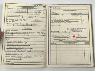 Heer, Wehrstammbuch eines Angehörigen  zunächst Infanterie Ersatz Btl 97 Eger, danach I.R. 163, entlassen am 14.12.42.
