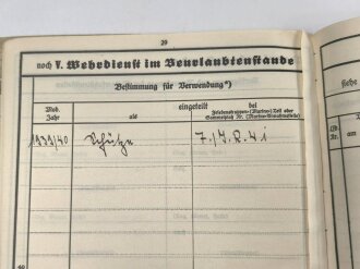 Heer, Wehrstammbuch eines Angehörigen im Infanterie Regiment 41 Amberg.
