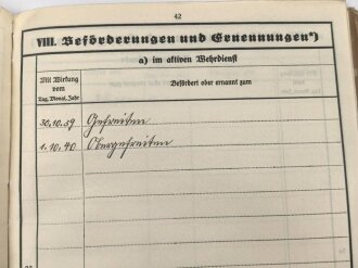 Heer, Wehrstammbuch eines Angehörigen im Infanterie Regiment 41 Amberg.