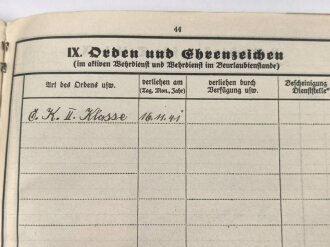 Heer, Wehrstammbuch eines Angehörigen im Infanterie Regiment 41 Amberg.