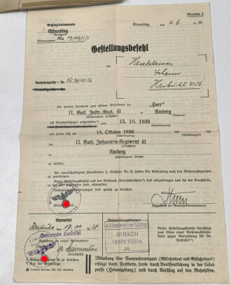 Heer, Wehrstammbuch eines Angehörigen im Infanterie Regiment 41 Amberg.