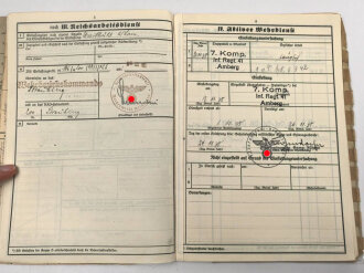 Heer, Wehrstammbuch eines Angehörigen im Infanterie Regiment 41 Amberg.