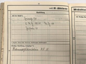 Heer, Wehrstammbuch eines Angehörigen im Infanterie Regiment 41 Amberg.