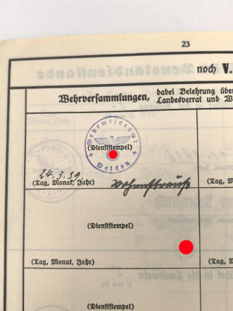 Heer, Wehrstammbuch eines Angehörigen zunächst Erg. Komp. Amberg, dann Infanterie Regiment 481 und 456, Landesschützen Batl.514.