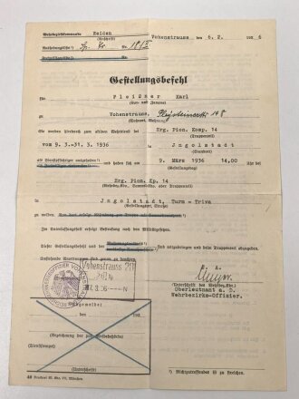 Heer, Wehrstammbuch eines Angehörigen zunächst Erg. Komp. Amberg, dann Infanterie Regiment 481 und 456, Landesschützen Batl.514.