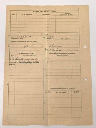 Heer, Wehrstammbuch eines Angehörigen zunächst Erg. Komp. Amberg, dann Infanterie Regiment 481 und 456, Landesschützen Batl.514.