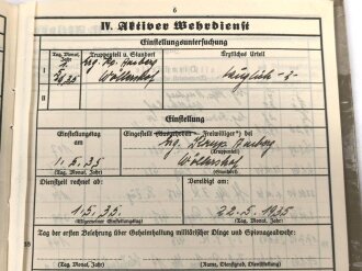 Heer, Wehrstammbuch eines Angehörigen zunächst Erg. Komp. Amberg, dann Infanterie Regiment 481 und 456, Landesschützen Batl.514.