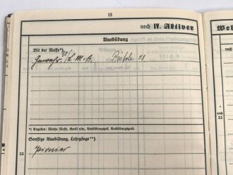 Heer, Wehrstammbuch eines Angehörigen zunächst Erg. Komp. Amberg, dann Infanterie Regiment 481 und 456, Landesschützen Batl.514.