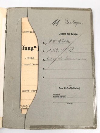 Heer, Wehrstammbuch eines Angehörigen zunächst Pionier Ersatz Btl. 46 Regensburg, danach verschiedene Grenadier und Pionier Einheiten.